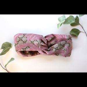 Pink Gucci repurposed designer headband